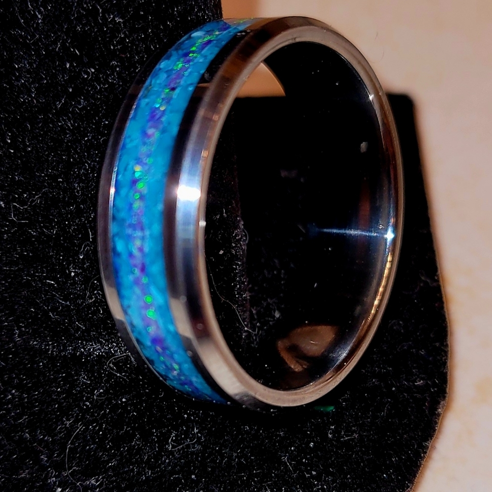 Custom Made Crushed Stone Ring - image 1